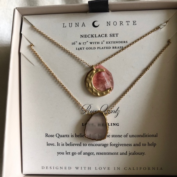 Luna Norte Rose Quartz Necklace Hotsell 